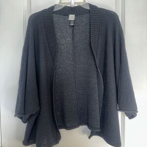ANTHROPOLOGIE Cardigan Size OS Black Dolman Sleeve Open Knit AKEMI KIN Capsule